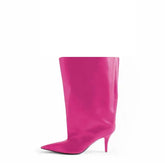 Stiletto Heel Pointed Toe Ankle Length Slip On Boots